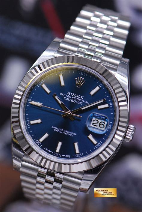 rolex datejust oyster perpetual blue dial|rolex datejust 41mm stainless steel.